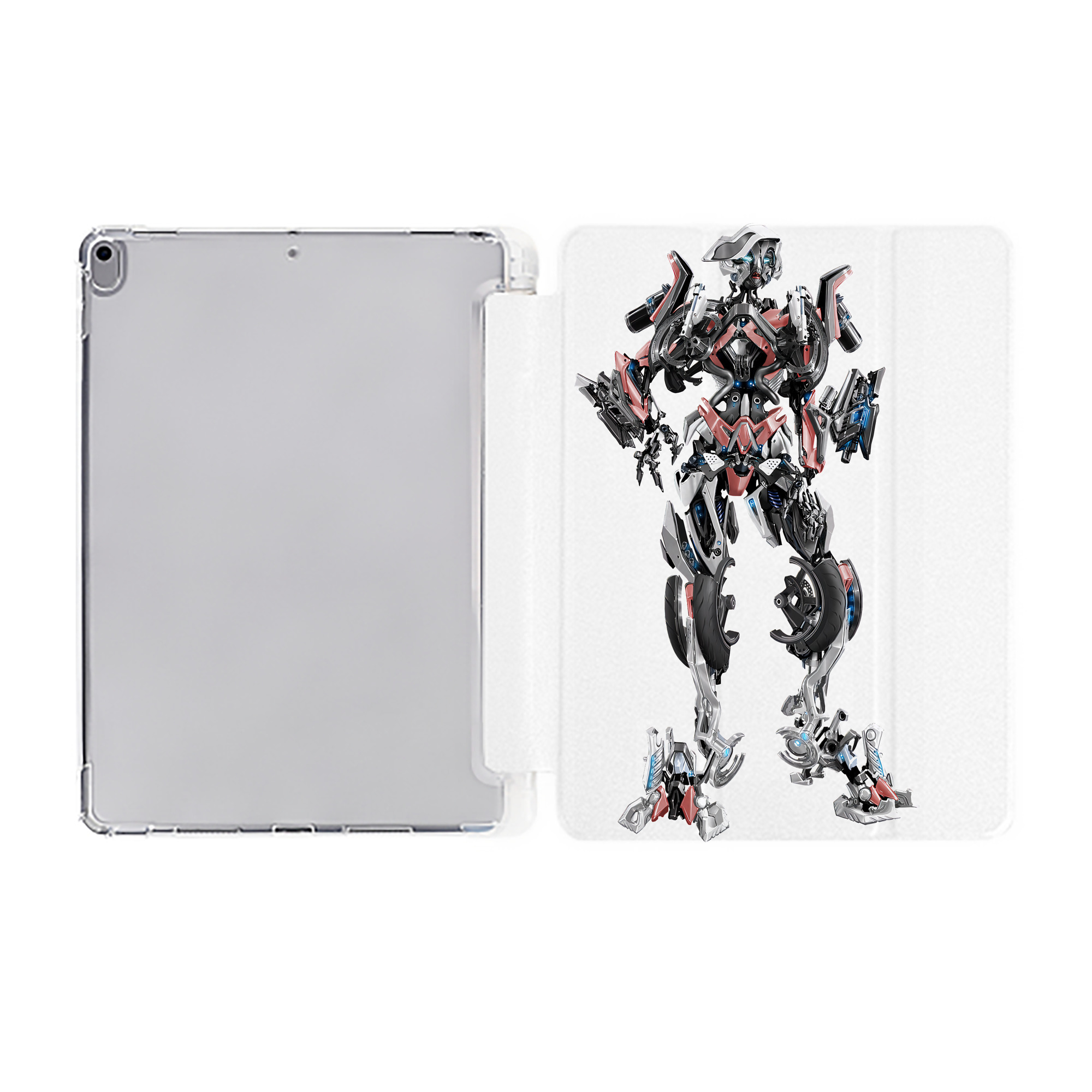 （画像用） Transformers トランスフォーマー IPad ケース ペン収納付き 三つ折りスタンド PUレザー×シリコン 対応機種9.5/10.5/10.9インチ